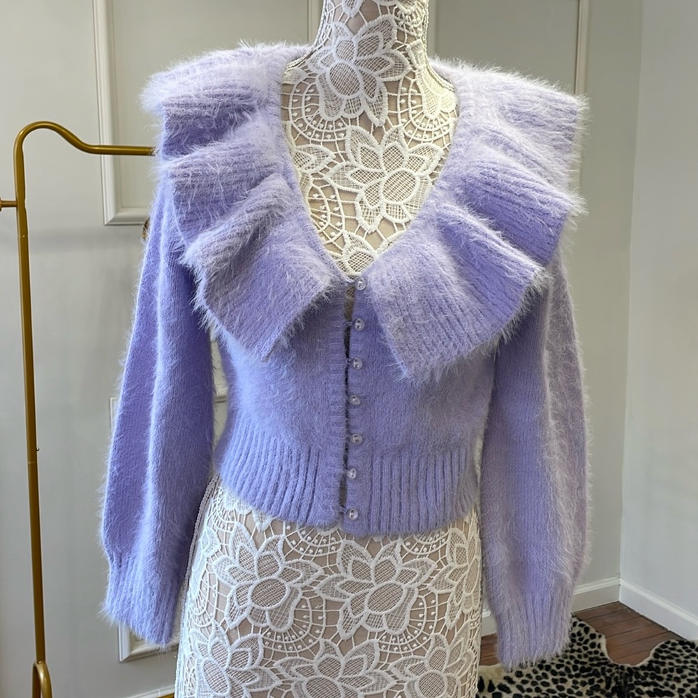 & other stories Ruffle purple sweater